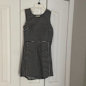 Black and White Stripped Mini Dress, Size Small